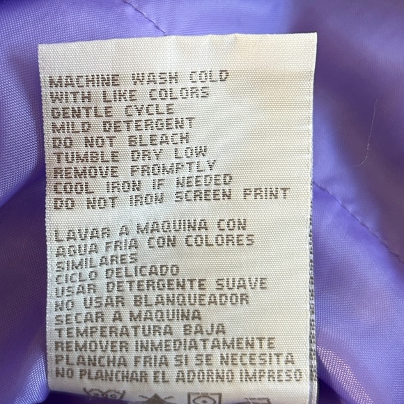 Purple lavender grey plaid belted fitted fleeced lined hooded winter jacket - Picture 16 of 16